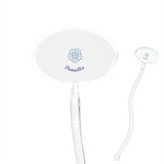 Mandala Floral 7" Oval Plastic Stir Sticks - Clear (Personalized)