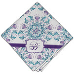 Mandala Floral Cloth Dinner Napkin - Single w/ Name and Initial