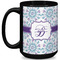 Mandala Floral Coffee Mug - 15 oz - Black Full