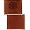 Mandala Floral Cognac Leatherette Bifold Wallets - Front and Back Single Sided - Apvl