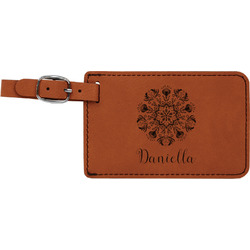 Mandala Floral Leatherette Luggage Tag (Personalized)