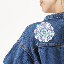 Mandala Floral Twill Iron On Patch - Custom Shape - Large