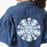 Mandala Floral Twill Iron On Patch - Custom Shape - 3XL - Set of 4