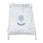 Mandala Floral Drawstring Backpack - Sweatshirt Fleece - Single Sided (Personalized)