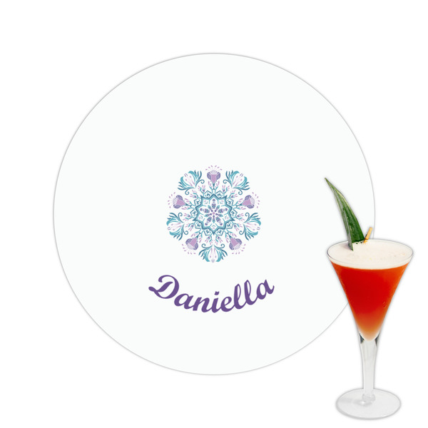 Custom Mandala Floral Printed Drink Topper -  2.5" (Personalized)