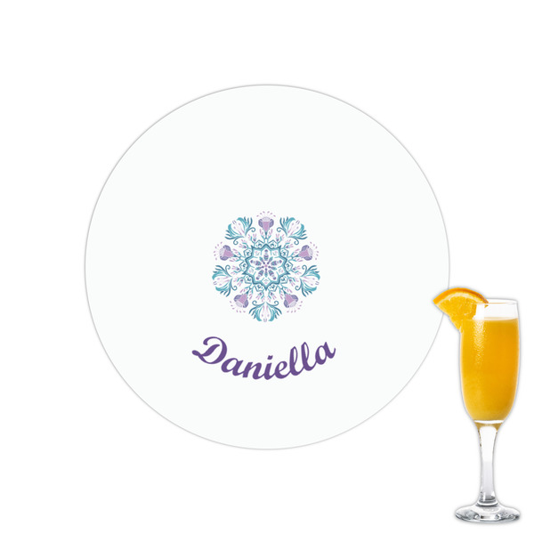 Custom Mandala Floral Printed Drink Topper - 2.15" (Personalized)