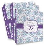 Mandala Floral 3 Ring Binder - Full Wrap (Personalized)