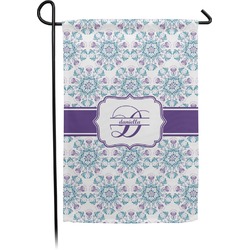 Mandala Floral Small Garden Flag - Double Sided w/ Name and Initial