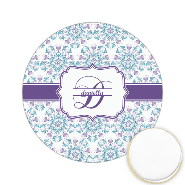 Custom Mandala Floral Printed Cookie Topper - 2.15" (Personalized)