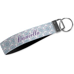 Mandala Floral Webbing Keychain Fob - Small (Personalized)