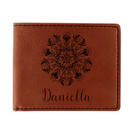 Mandala Floral Leatherette Bifold Wallet - Double Sided (Personalized)