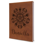 Mandala Floral Leather Sketchbook - Large - Double Sided (Personalized)