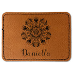 Mandala Floral Faux Leather Iron On Patch - Rectangle (Personalized)