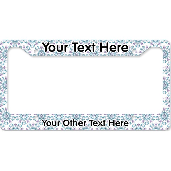 Custom Mandala Floral License Plate Frame - Style B (Personalized)