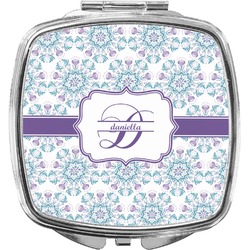 Mandala Floral Compact Makeup Mirror (Personalized)