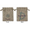 Mandala Floral Medium Burlap Gift Bag - Front and Back