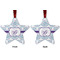 Mandala Floral Metal Star Ornament - Front and Back