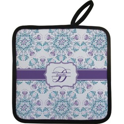 Mandala Floral Pot Holder w/ Name and Initial