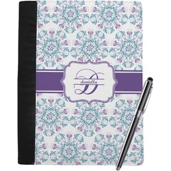 Mandala Floral Notebook Padfolio - Large w/ Name and Initial