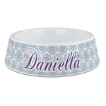 Mandala Floral Plastic Dog Bowl - Large (Personalized)