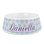 Mandala Floral Plastic Dog Bowl - Medium (Personalized)