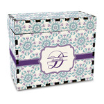 Mandala Floral Wood Recipe Box - Full Color Print (Personalized)