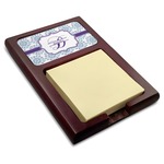 Mandala Floral Red Mahogany Sticky Note Holder (Personalized)