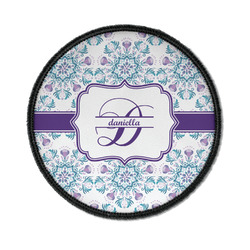 Mandala Floral Iron On Round Patch w/ Name and Initial