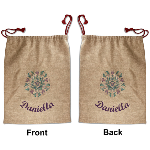 Custom Mandala Floral Santa Sack - Front & Back (Personalized)