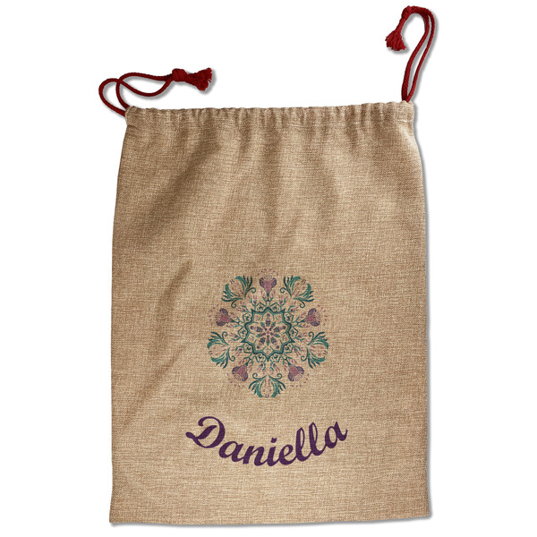 Custom Mandala Floral Santa Sack - Front (Personalized)