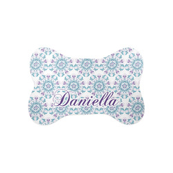 Mandala Floral Bone Shaped Dog Food Mat (Small) (Personalized)