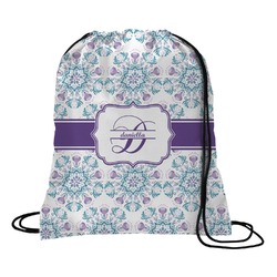 Mandala Floral Drawstring Backpack - Medium (Personalized)