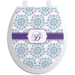 Mandala Floral Toilet Seat Decal - Round (Personalized)