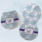 Mandala Floral Burp Pads - Velour - Set of 2 w/ Name and Initial