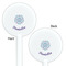 Mandala Floral White Plastic 5.5" Stir Stick - Double Sided - Round - Front & Back