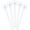 Mandala Floral White Plastic 5.5" Stir Stick - Fan View