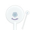 Mandala Floral White Plastic 5.5" Stir Stick - Round - Closeup