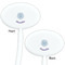 Mandala Floral White Plastic 7" Stir Stick - Double Sided - Oval - Front & Back