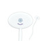 Mandala Floral White Plastic 7" Stir Stick - Oval - Closeup