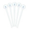 Mandala Floral White Plastic 7" Stir Stick - Round - Fan View