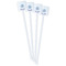 Mandala Floral White Plastic Stir Stick - Double Sided - Square - Front