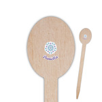 Mandala Floral Oval Wooden Food Picks - Double Sided (Personalized)