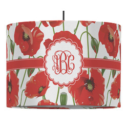 Poppies 16" Drum Pendant Lamp - Fabric (Personalized)