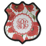 Poppies Iron On Shield Patch C w/ Monogram