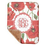 Poppies Sherpa Baby Blanket - 30" x 40" w/ Monograms