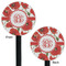 Poppies Black Plastic 5.5" Stir Stick - Double Sided - Round - Front & Back