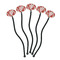 Poppies Black Plastic 7" Stir Stick - Oval - Fan