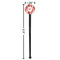 Poppies Black Plastic 7" Stir Stick - Round - Dimensions