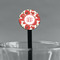 Poppies Black Plastic 7" Stir Stick - Round - Main