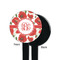 Poppies Black Plastic 7" Stir Stick - Single Sided - Round - Front & Back